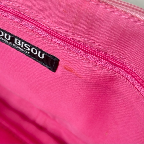 BISOU BISOU Pink Faux Croc Leather East West Baguette Y2K Shoulder Purse Bag - Picture 11 of 15